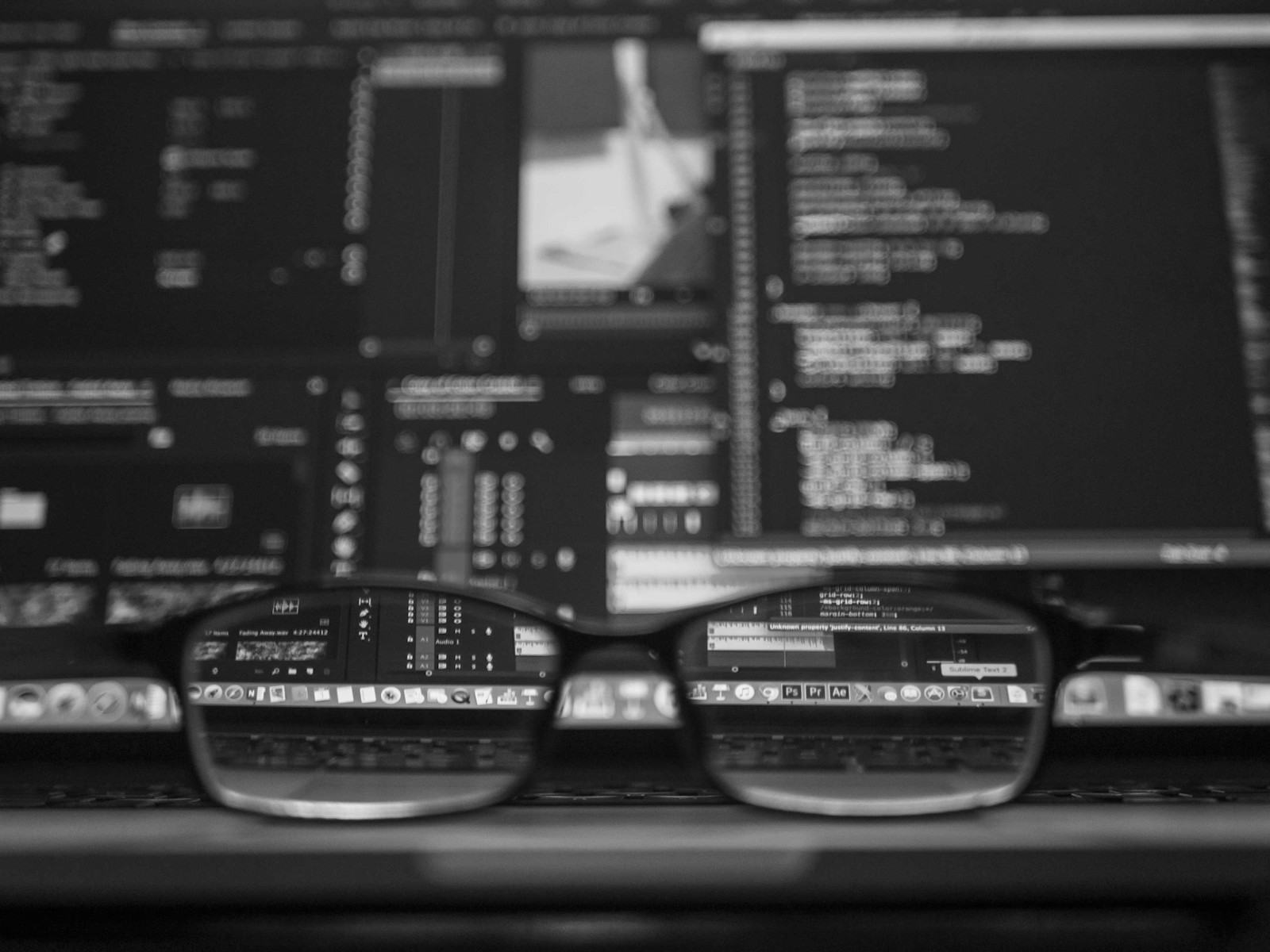 Analyst reviewing output on screen